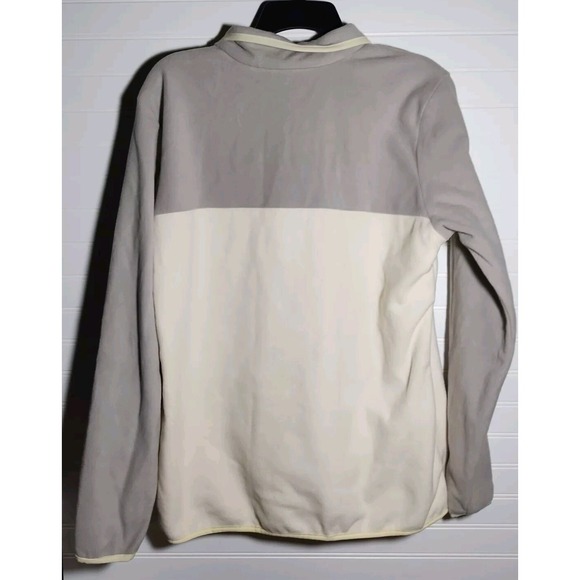 Columbia Women's Fleece XL Grey And Cream‎ Color Block 1/4 T-Snap Pullover Shirt - Picture 7 of 7
